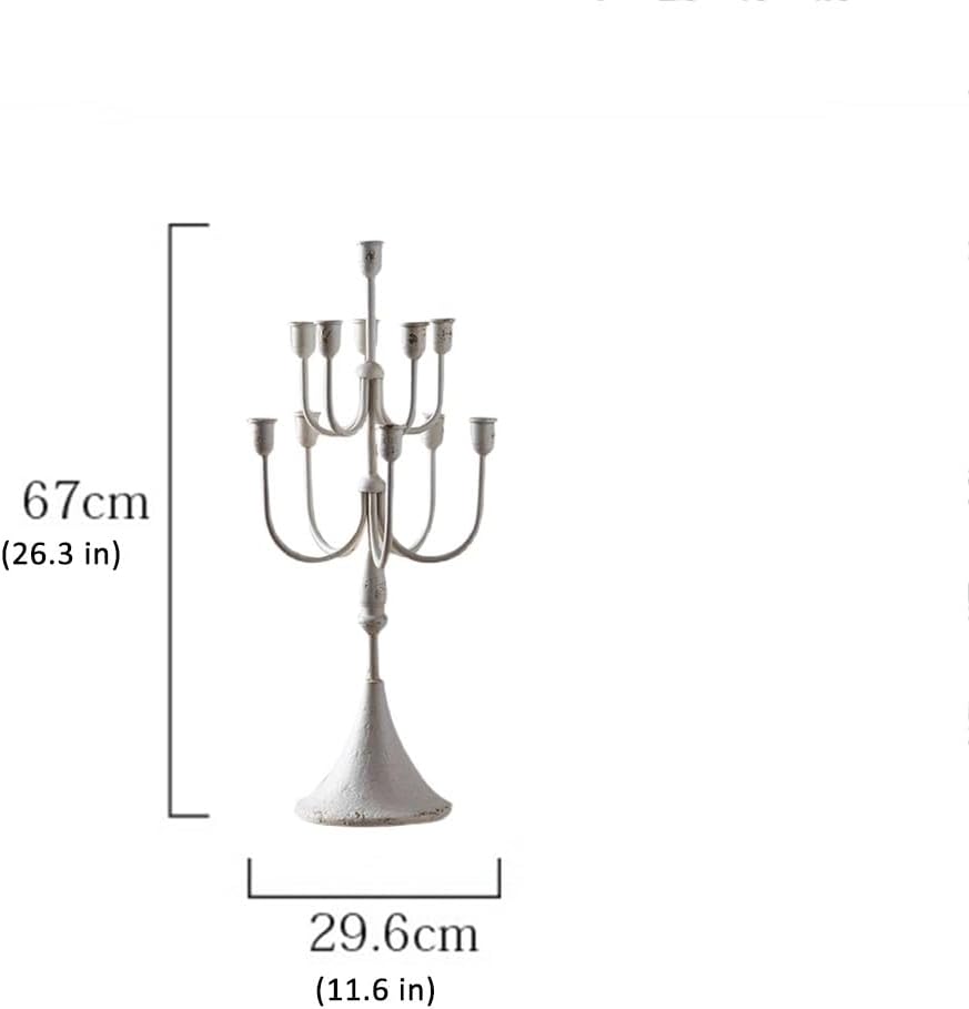 Rustic White Multi-Arm Candelabra – Vintage Candle Stand