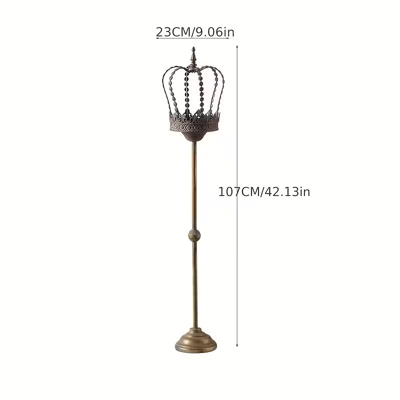 Rustic Crown Floor Candle Stand – Vintage Royal Metal Holders