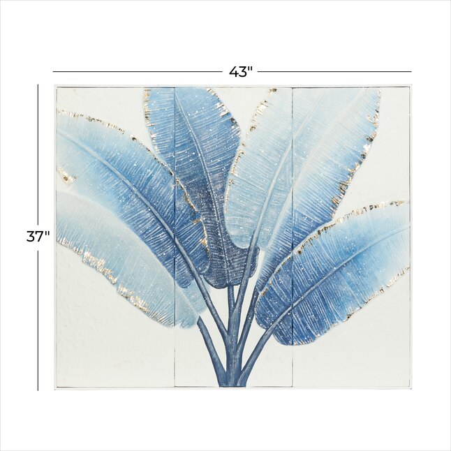 Azure Palm Metal Wall Art – Luxe Tropical Statement Panel