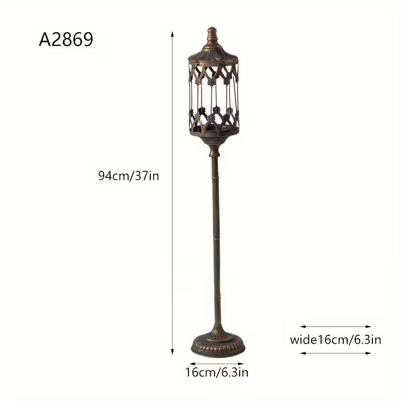 Vintage Wrought Iron Floor Standing Lanterns