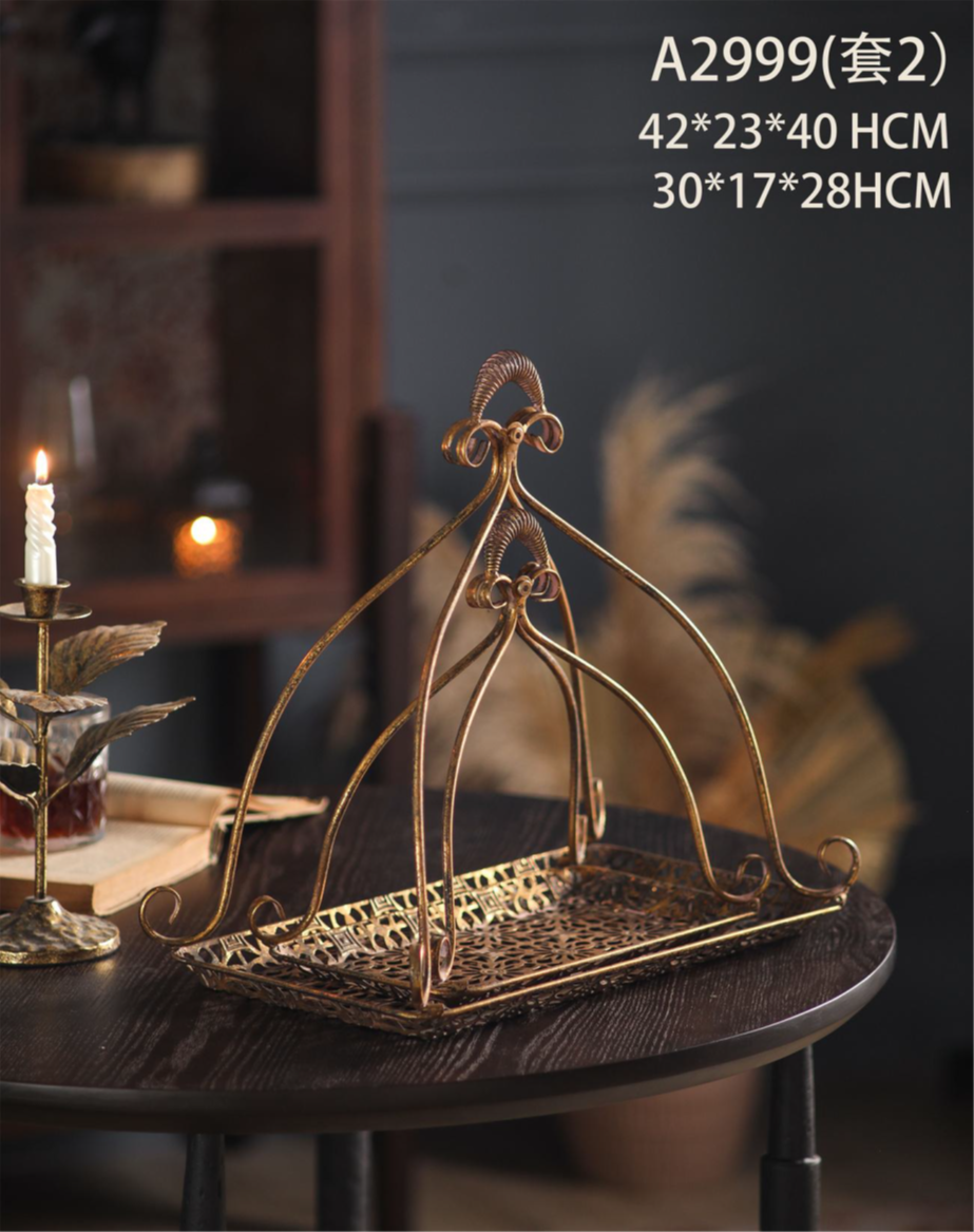 Royal Arch Metal Serving Stand Set – Vintage Dome Tray Duo