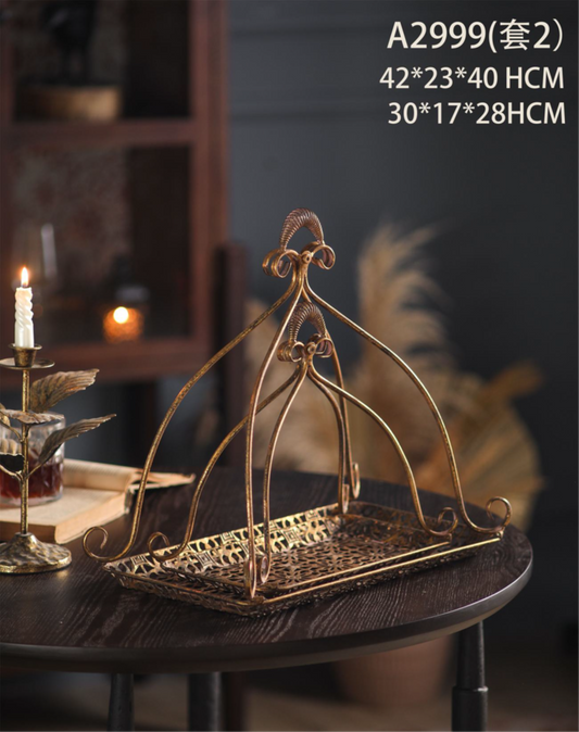 Royal Arch Metal Serving Stand Set – Vintage Dome Tray Duo