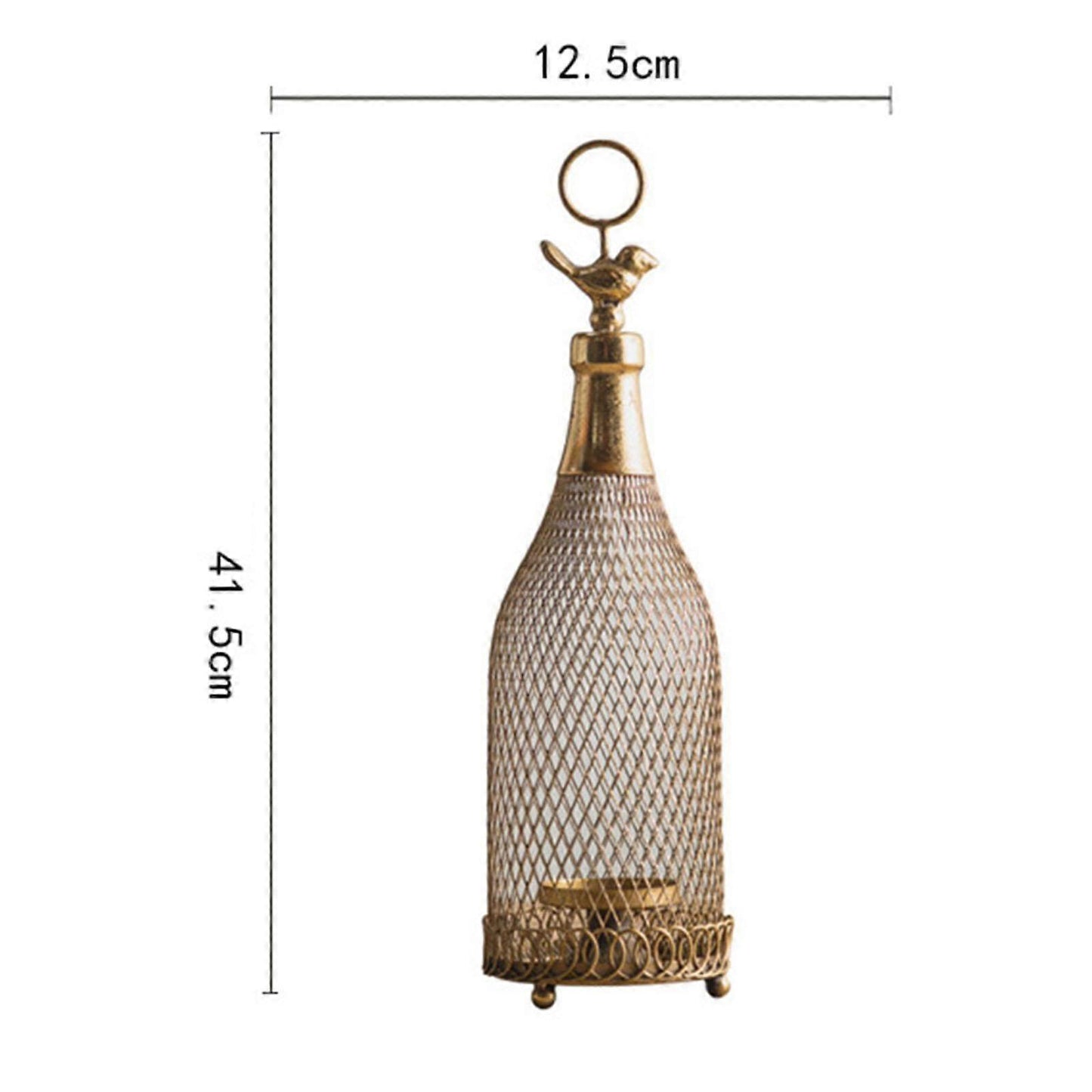 Vintage-inspired gold metal candle holder (Hanging)