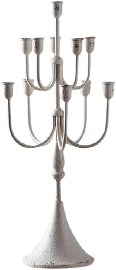 Rustic White Multi-Arm Candelabra – Vintage Candle Stand