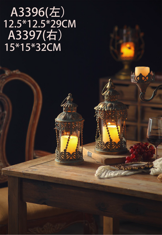 Noor Vintage Lantern Candle Holder – Antique Metal Decorative Lantern