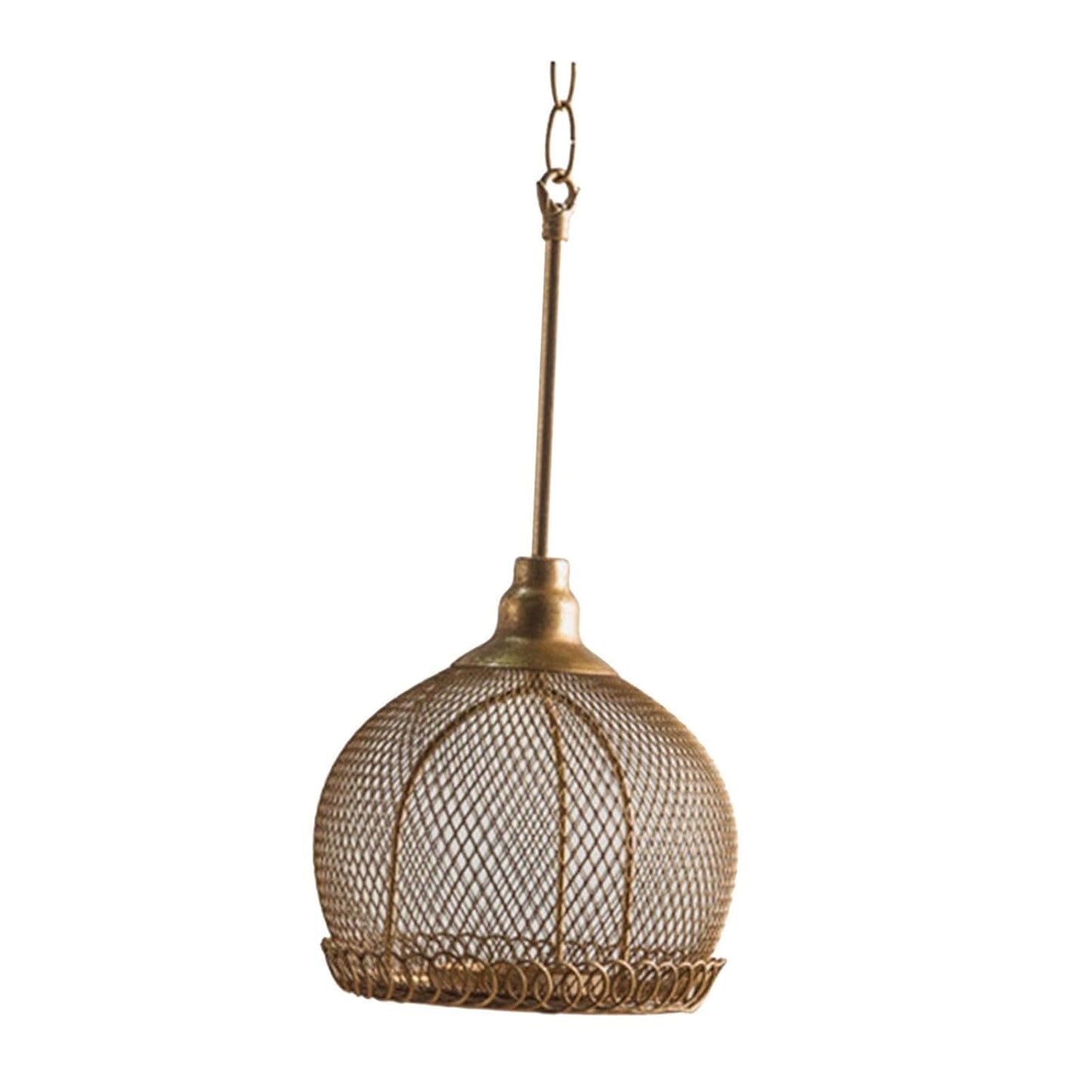Gold metal hanging candle lantern