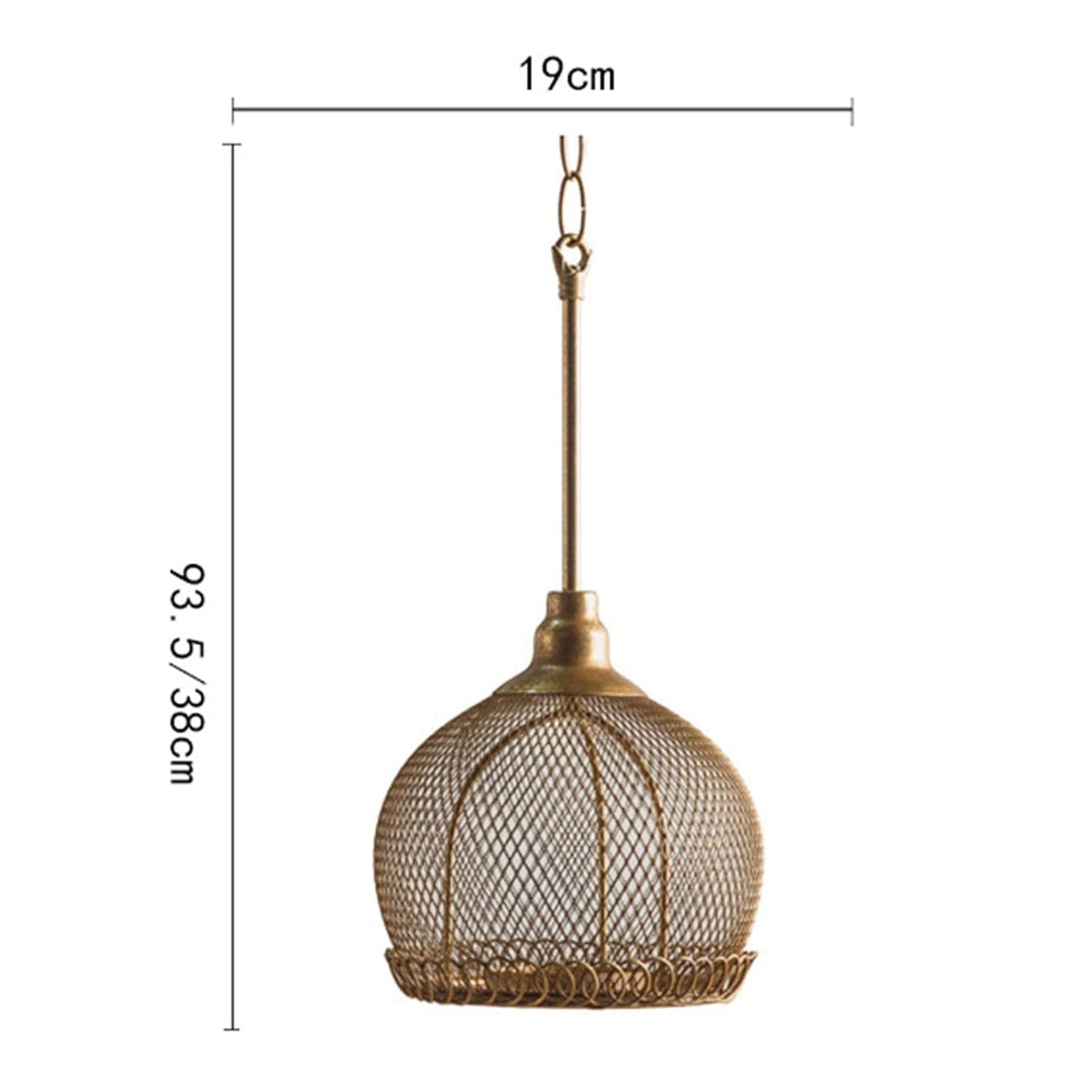 Gold metal hanging candle lantern