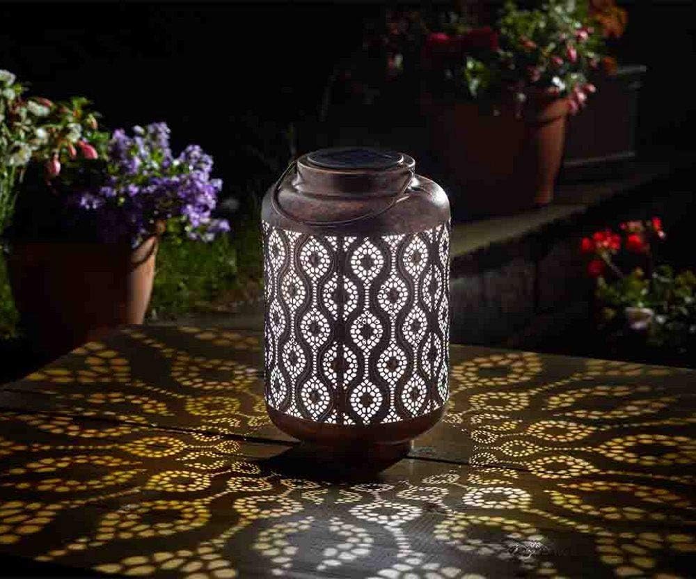 Rustic Antique Metal Lantern – Vintage Cutwork Candle Holder