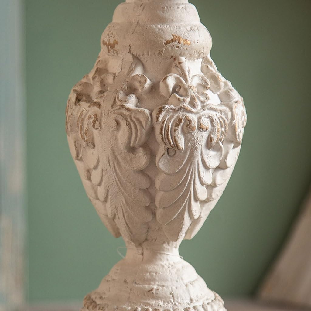 Vintage Pedestal Side Table – Rustic Carved Accent Table