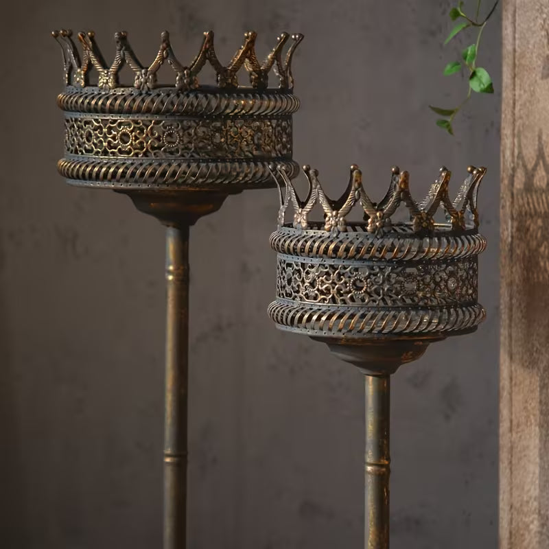 Verdant Crown Metal Planter Stands – Antique Rustic Pedestal Plant Holder