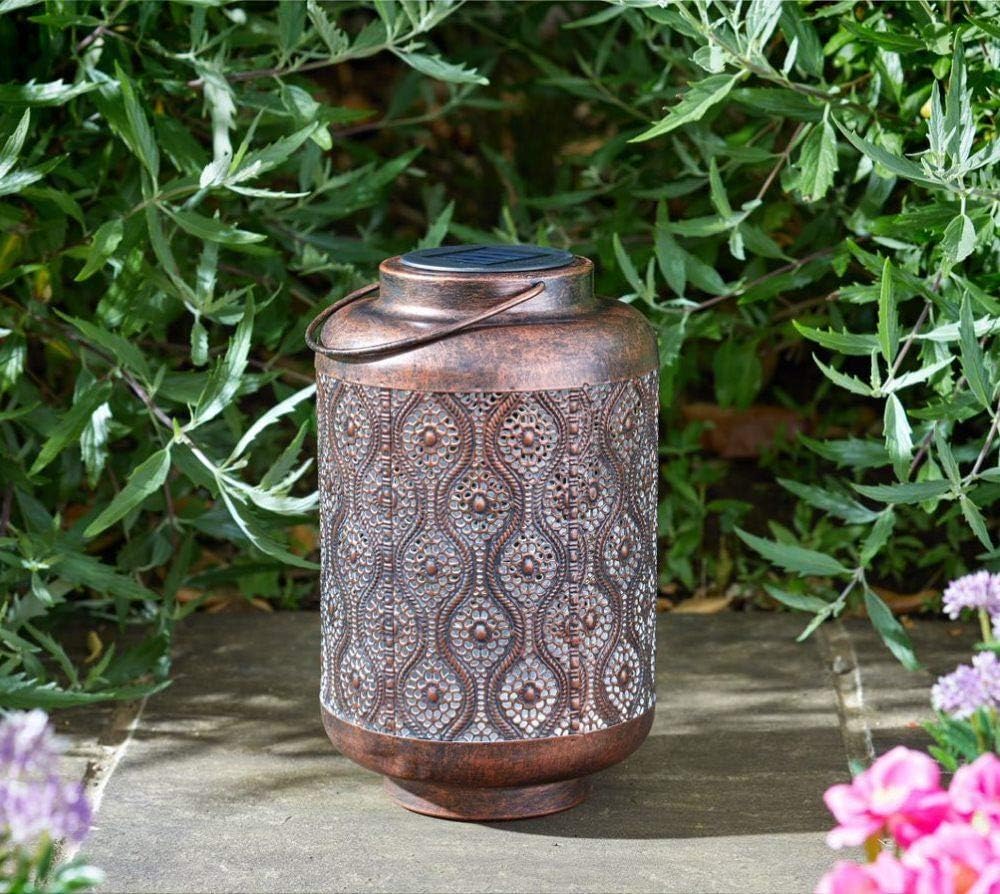 Rustic Antique Metal Lantern – Vintage Cutwork Candle Holder