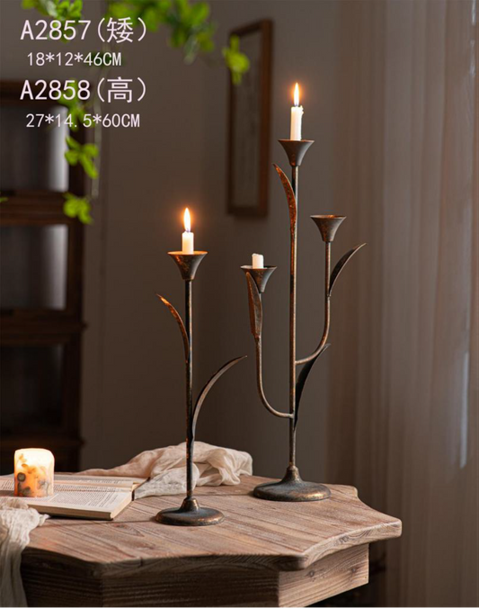 Rustic Branch Design Candle Holders – Vintage Metal