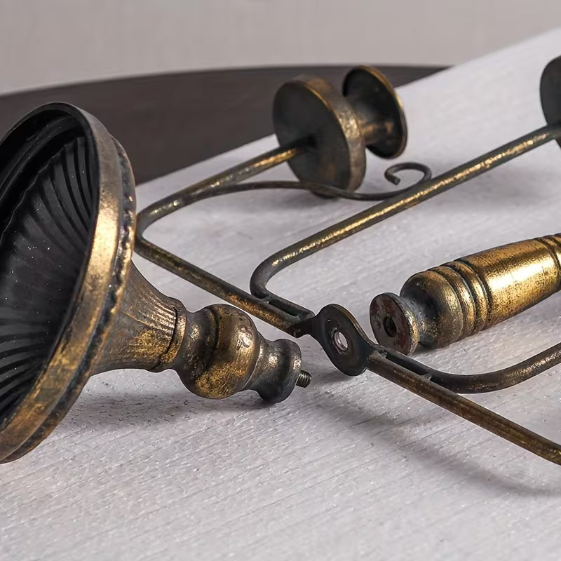 Rustic Black Leaf Candelabra – 7 Arm Vintage Candle Holder