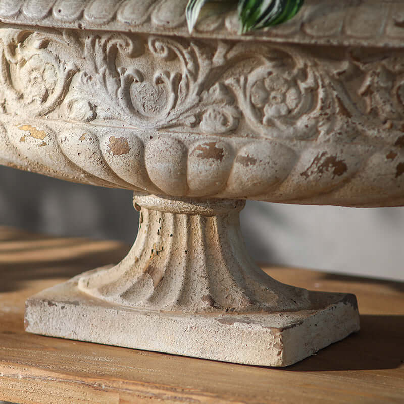 Verona Rustic Planter – Vintage Long Floral Urn