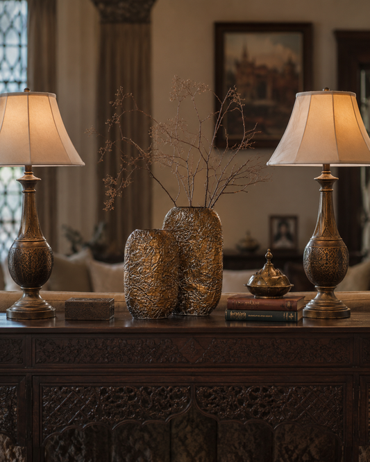 Aureline Crinkle Bronze Sculptural Vase