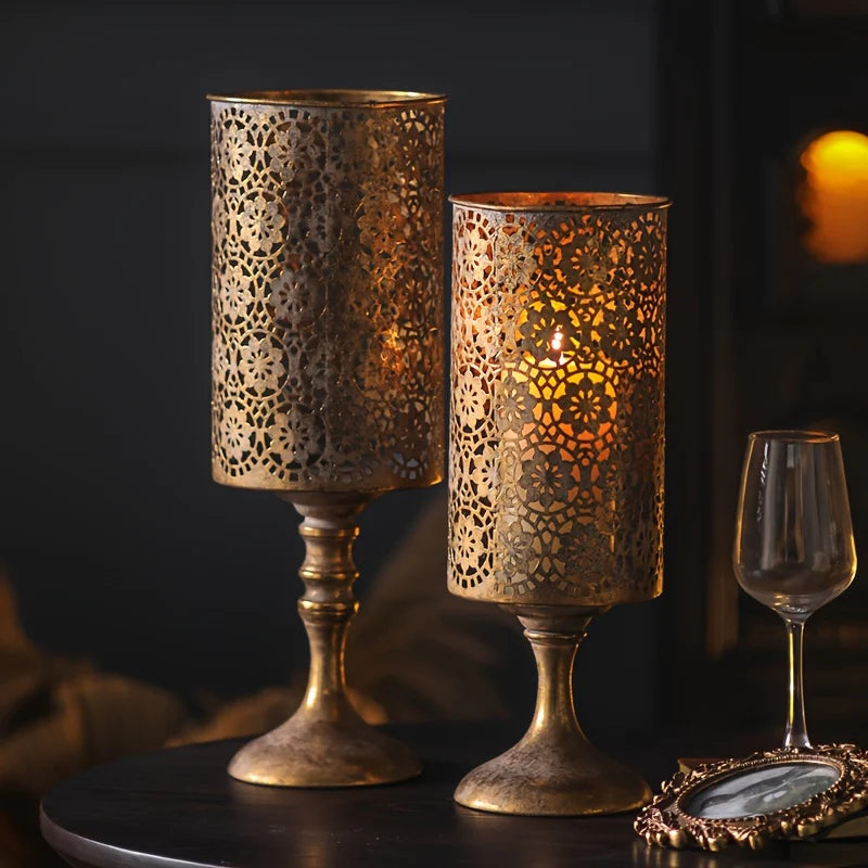 Metal candle holder