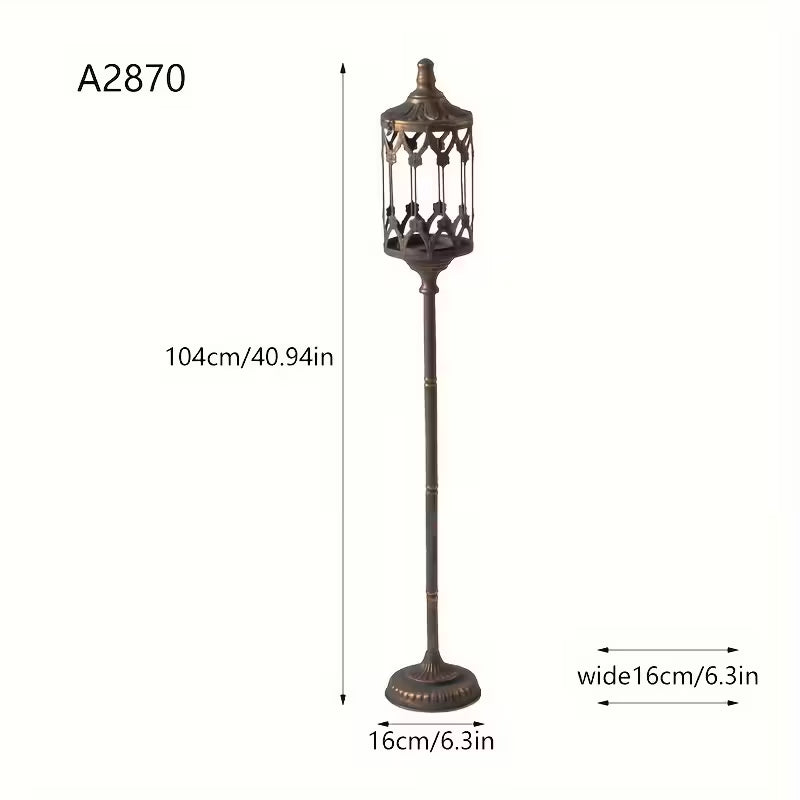 Vintage Wrought Iron Floor Standing Lanterns