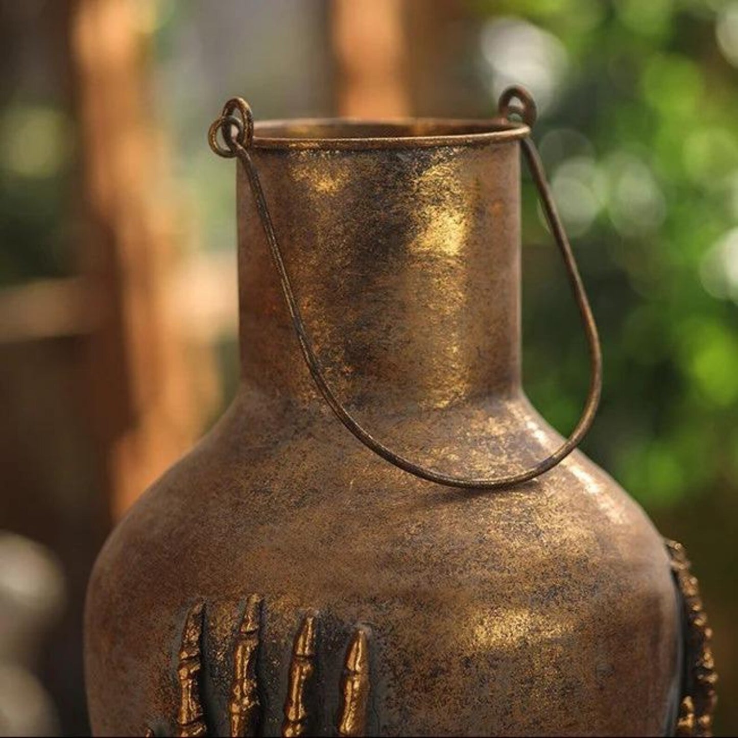 Orion Rustic Vase – Vintage Sculpted Metal Planter