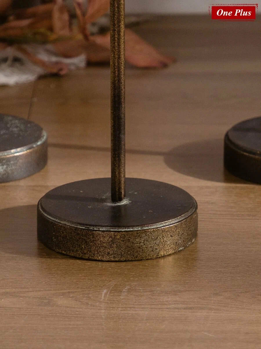 Rustic Floor Candle Stand  – Vintage Tall Metal Candle Holder