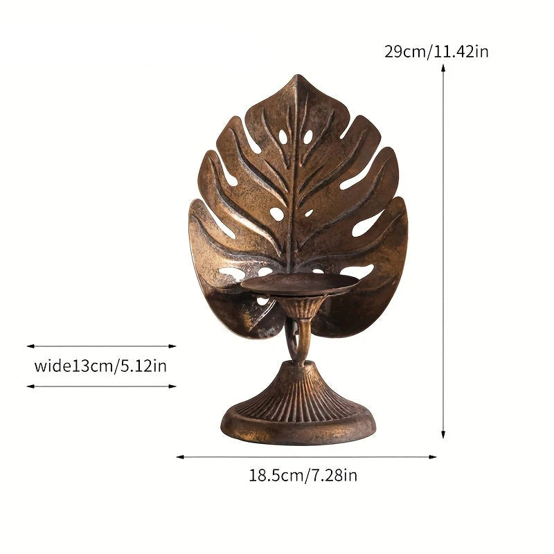 gold leaf rustic candle holders